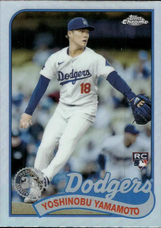 Yoshinobu Yamamoto 35th Anniversary Topps Chrome Update baseball card NM-MT