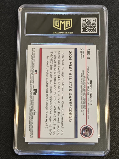 Graded Bryce Harper 2024 MLB All-Star Game baseball card from Topps Chrome Update series