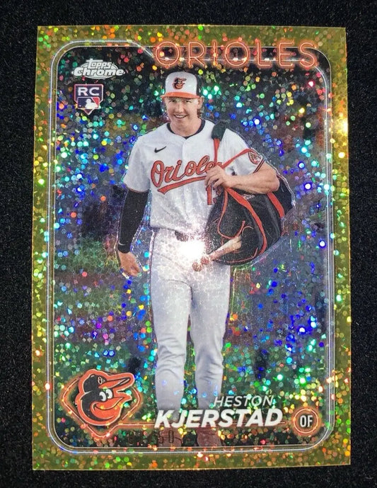 Heston Kjerstad baseball card from 2024 Topps Chrome Update Gold Speckle #1/50 SP