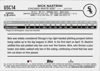 Nick Nastrini 2024 Topps Chrome Update Refractor Prism baseball card NM-MT RC