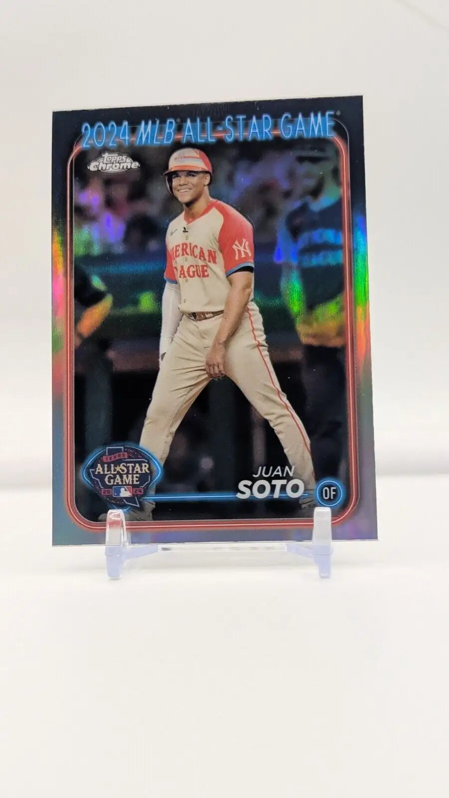 Juan Soto baseball card from 2024 Topps Chrome Update Series All-Star Game collection