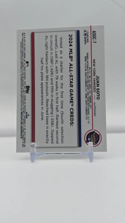 Juan Soto baseball card from 2024 Topps Chrome Update Series All-Star Game collection