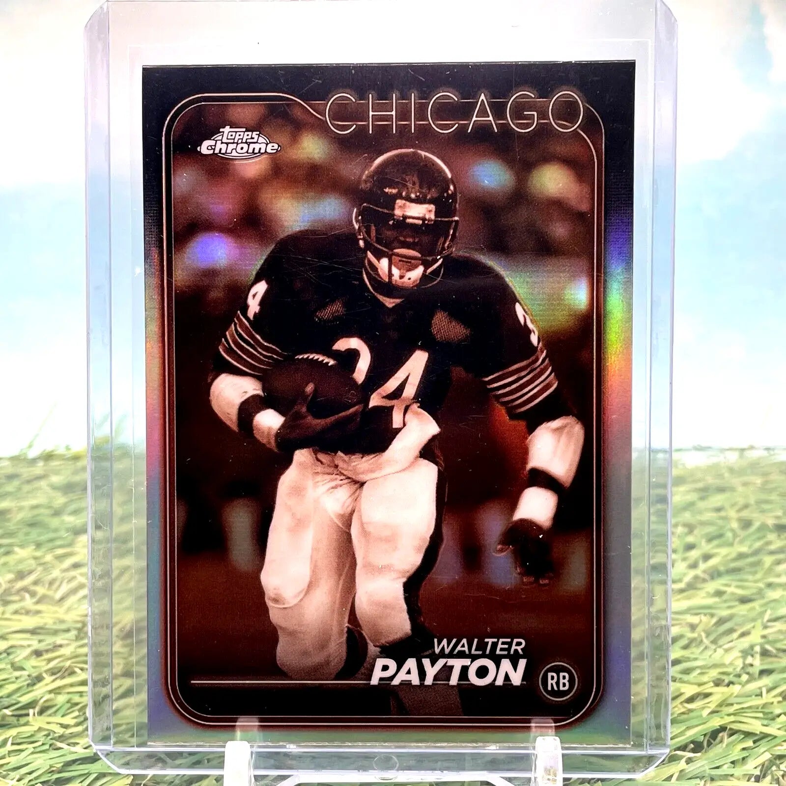 Walter Payton football card from 2024 Topps Chrome Sepia Refractor #23 Chicago Bears SSP