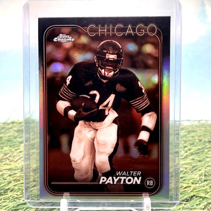 Walter Payton football card from 2024 Topps Chrome Sepia Refractor #23 Chicago Bears SSP