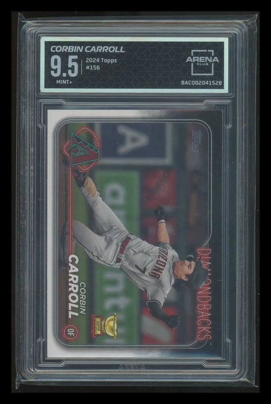 Graded Corbin Carroll baseball card from 2024 Topps Corbin Carroll Arena Club series