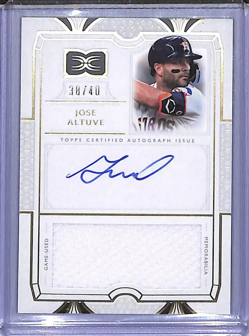 Jose Altuve autographed baseball card from 2024 Topps Definitive Houston Astros
