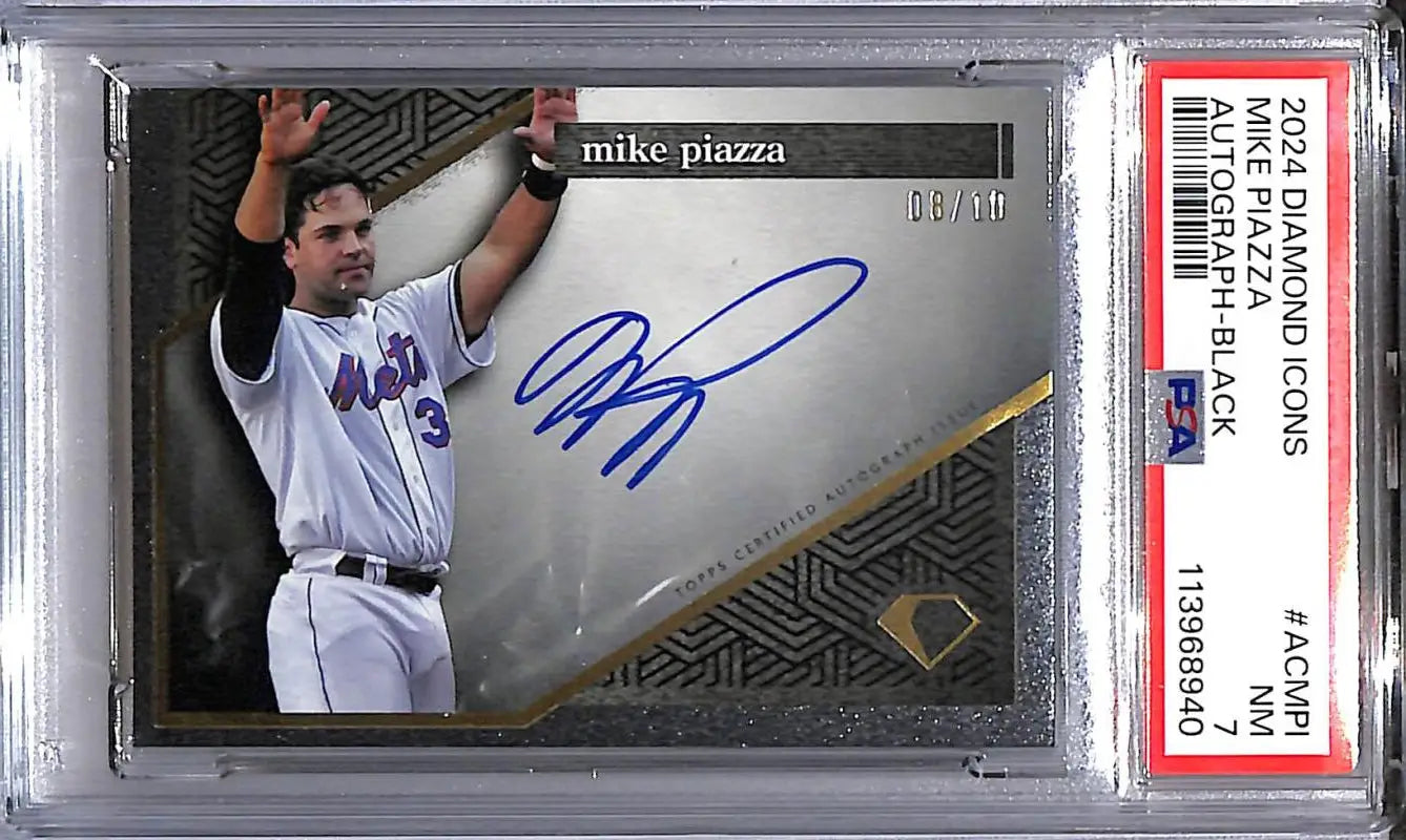 Mike Piazza autographed baseball card from 2024 Topps Diamond Icons New York Mets
