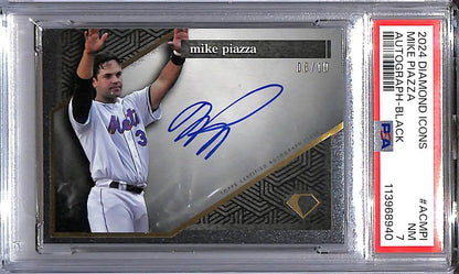 Mike Piazza autographed baseball card from 2024 Topps Diamond Icons New York Mets
