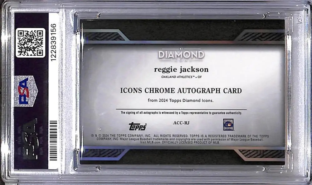 2024 Topps Diamond Icons Black #ACC-RJ Reggie Jackson PSA 7 NM Auto 6/10 Oakland Athletics - Trading Card