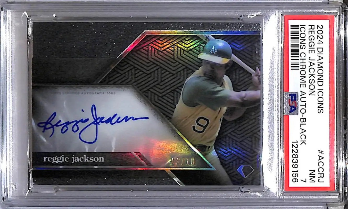 2024 Topps Diamond Icons Black #ACC-RJ Reggie Jackson PSA 7 NM Auto 6/10 Oakland Athletics - Trading Card