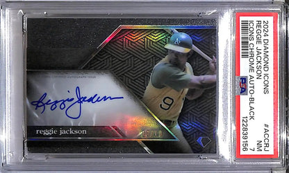 2024 Topps Diamond Icons Black #ACC-RJ Reggie Jackson PSA 7 NM Auto 6/10 Oakland Athletics - Trading Card
