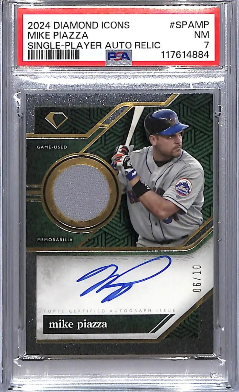 Mike Piazza autographed baseball card from 2024 Topps Diamond Icons, New York Mets collectible