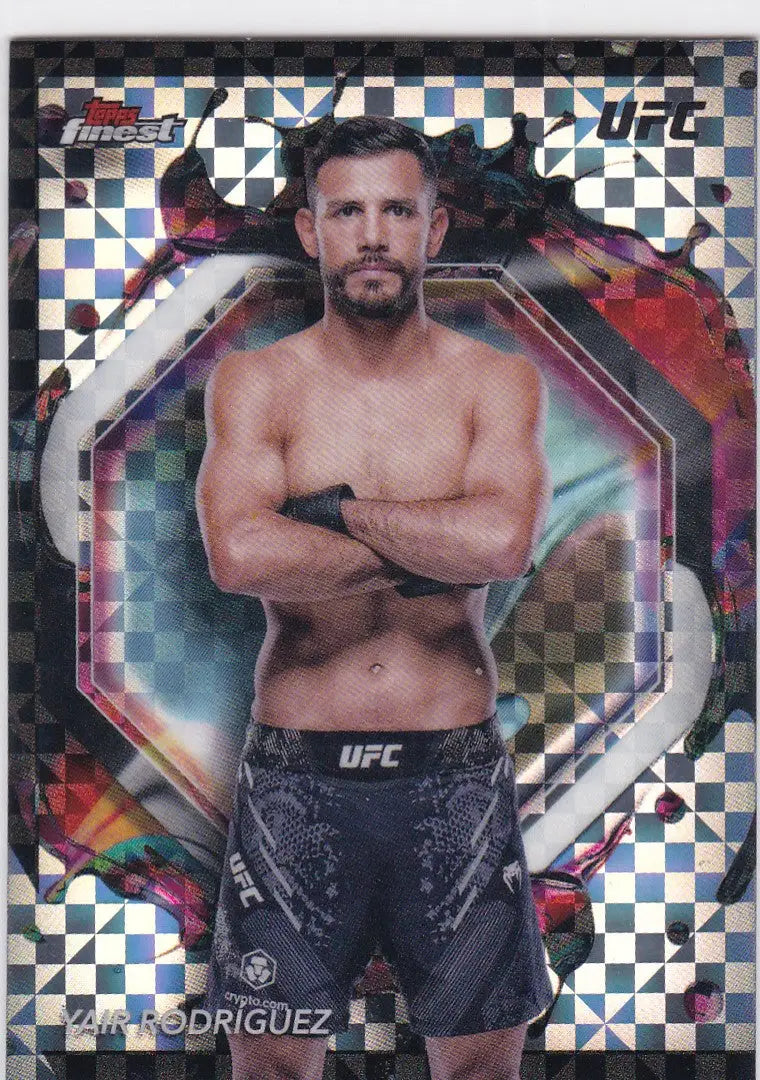 Yair Rodriguez UFC trading card 2024 Topps Finest Rare Checkerboard Featherweight