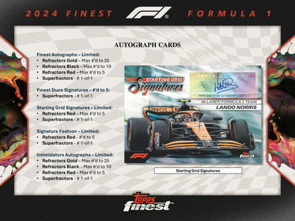 2024 Topps Finest F1 autograph card with Refractor Red Die-Cut in Hobby Box