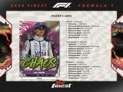 2024 Topps Finest F1 Hobby Box with Refractor Gold and Die-Cut Insert Cards