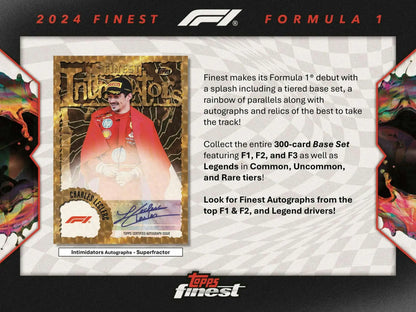 2024 Topps Finest F1 trading card with refractor gold and die-cut design
