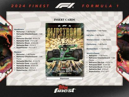 2024 Topps Finest F1 Hobby Box with finest Formula 1 insert cards including refractor gold