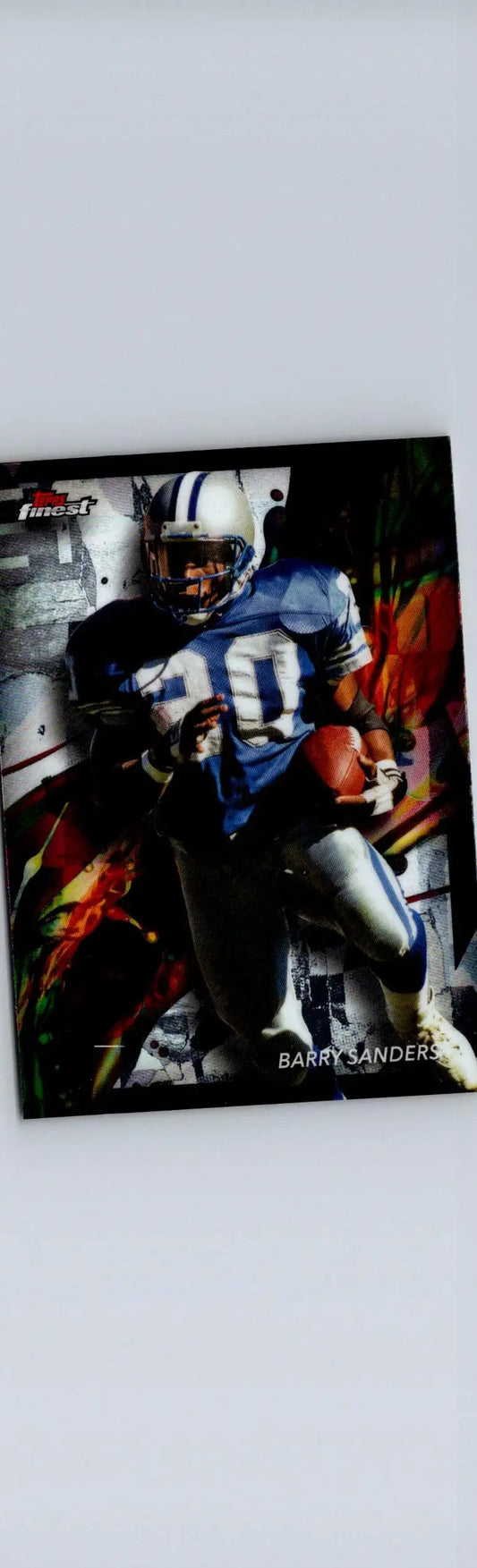 Barry Sanders football card from 2024 Topps Finest featuring an uncommon edition