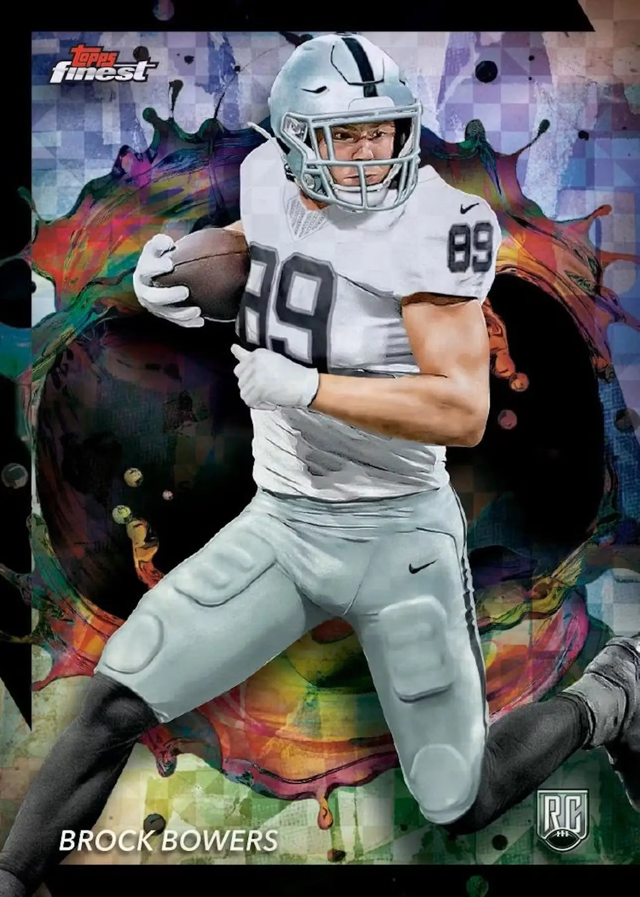Football card from 2024 Topps Finest Football Hobby Box showcasing top NFL players