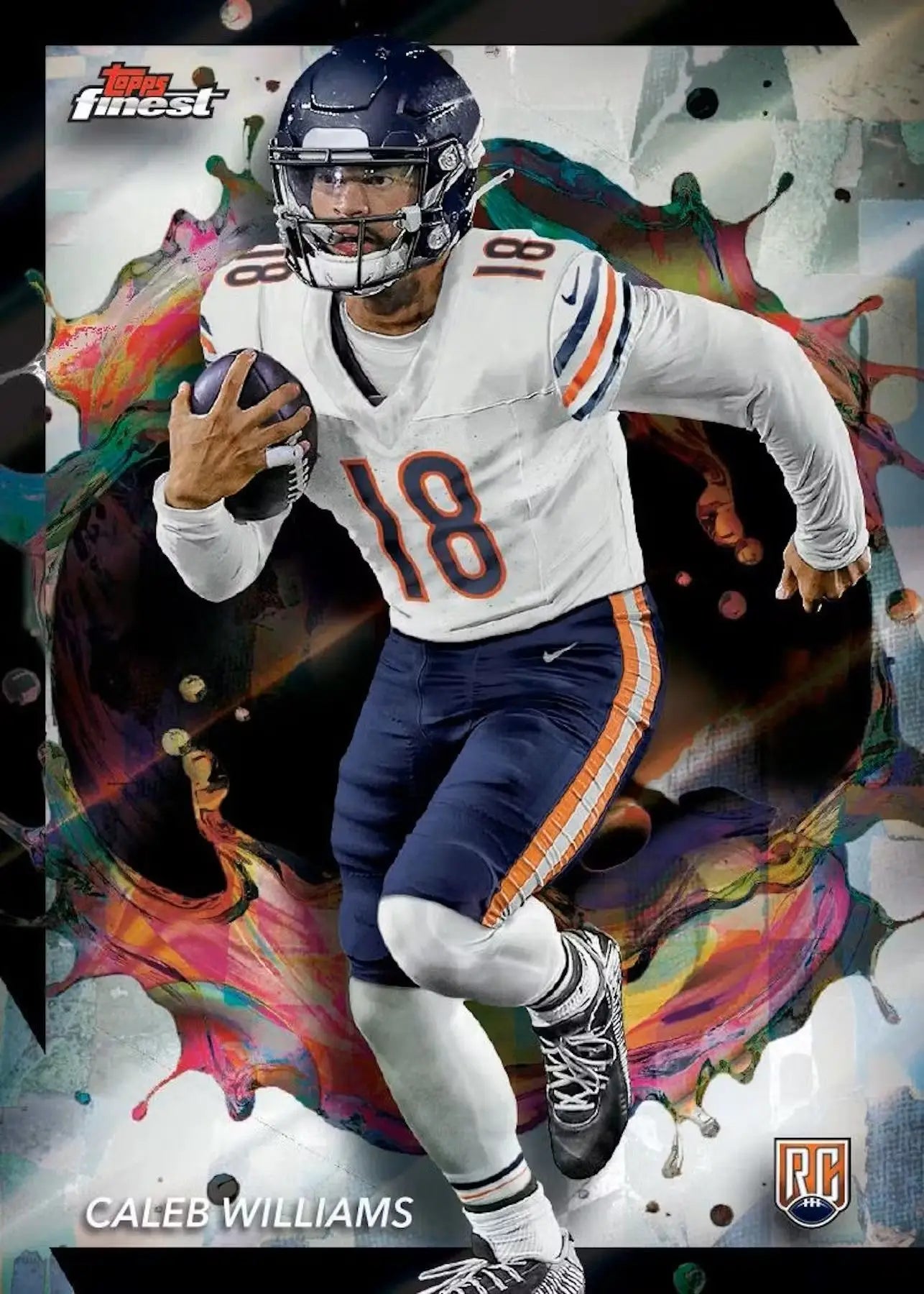 Caleb Williams football card from 2024 Topps Finest Football Hobby Box, finest football card