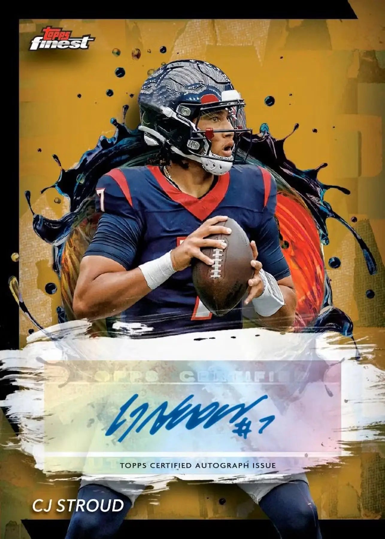 Autographed CJ Stroud football card from 2024 Topps Finest Football Hobby Box