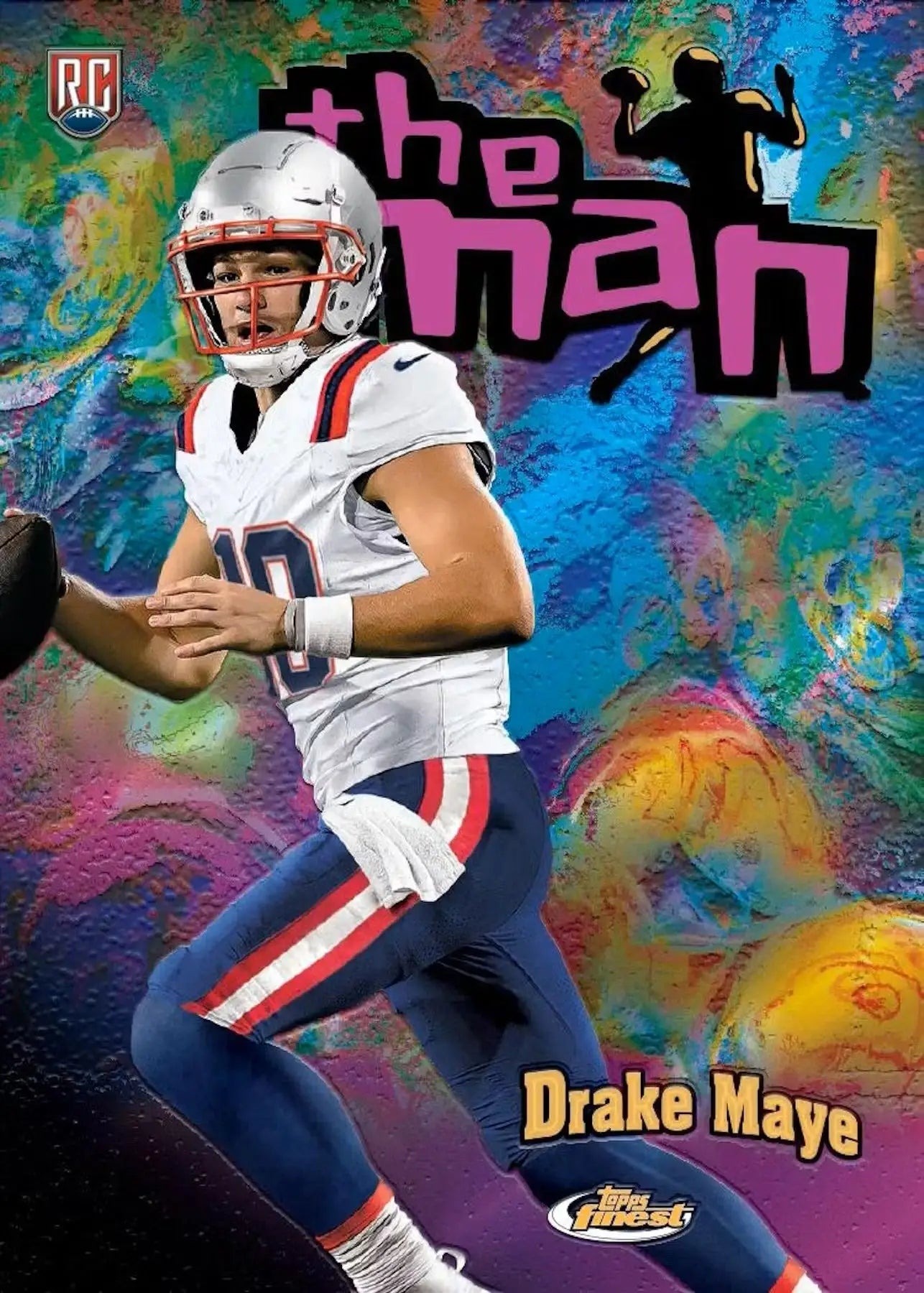 Drake Maye football card from 2024 Topps Finest Football Hobby Box showcasing Finest Football collection