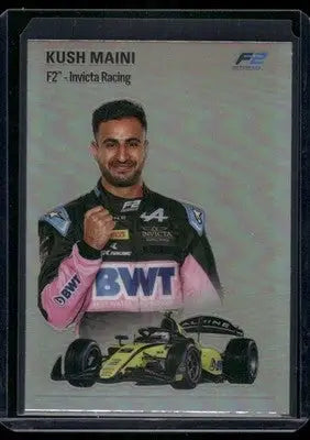 Kush Maini F2 Invicta Racing trading card from 2024 Topps Formula 2 collection