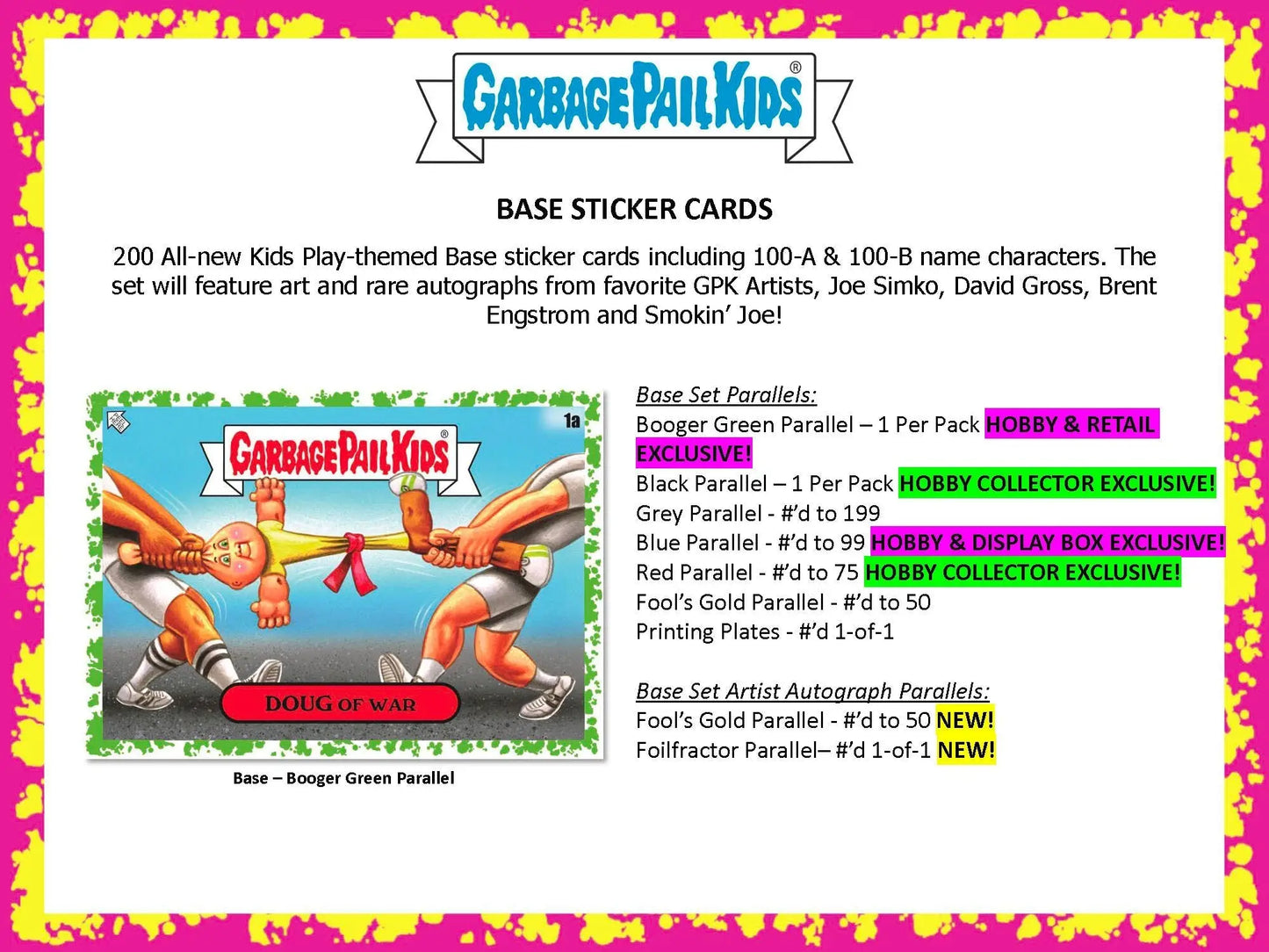 Garbage Pail Kids sticker card details from 2024 Topps Garbage Pail Kids Hobby Collector Box