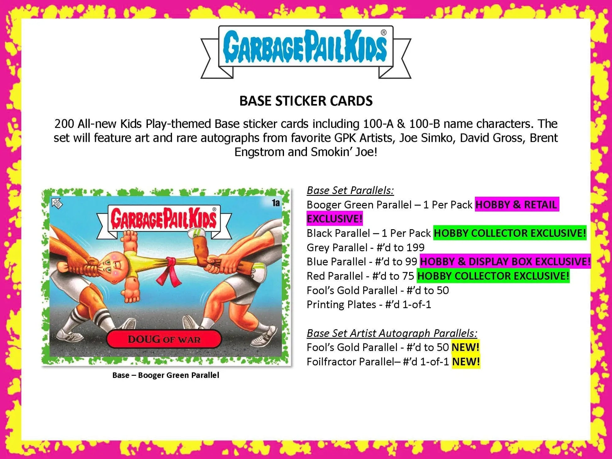 Garbage Pail Kids sticker card details from 2024 Topps Garbage Pail Kids Hobby Collector Box