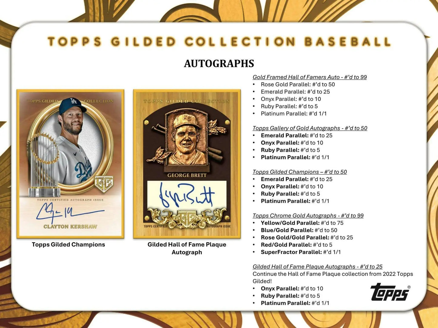 2024 Topps Gilded Collection Baseball Hobby Box with Topps Gilded and gold parallel cards