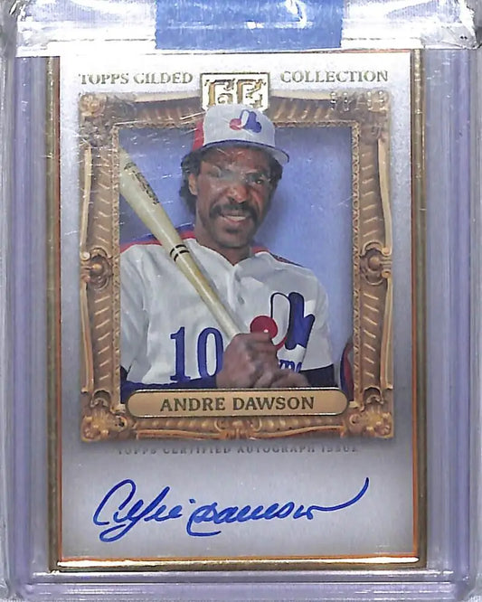 Andre Dawson Topps Gilded Collection Hall of Famers baseball card with autograph