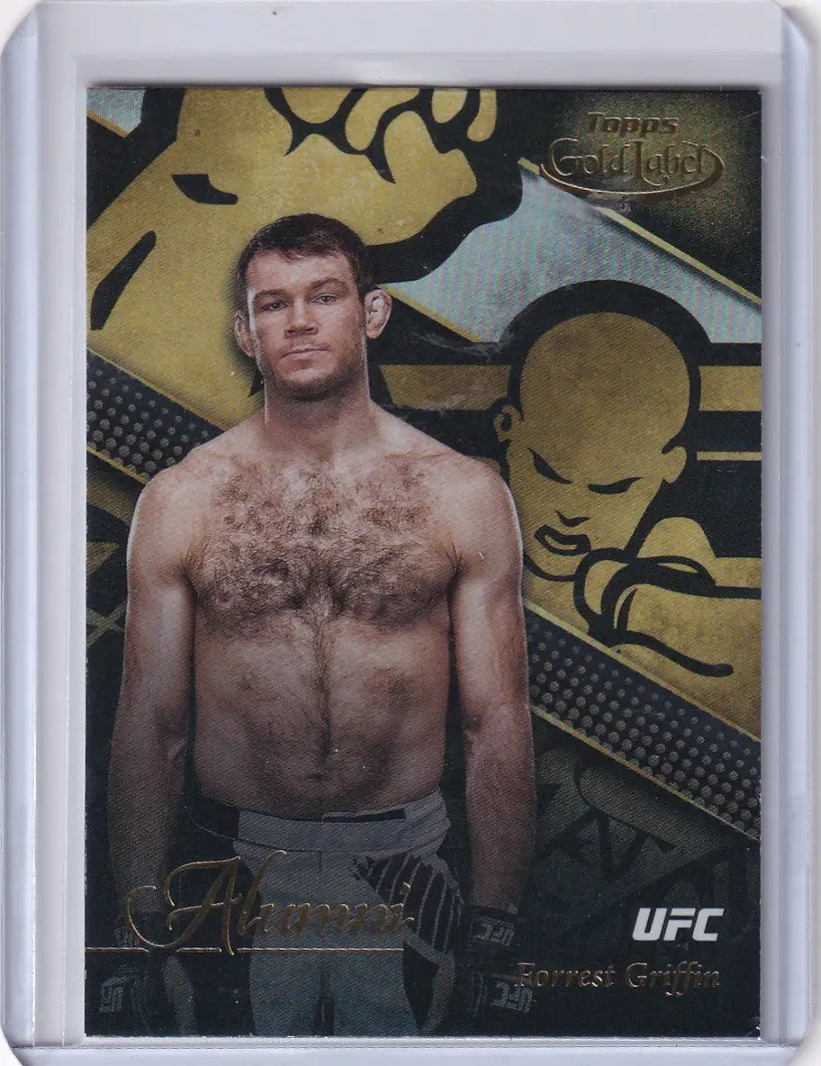 UFC trading card of Forrest Griffin from Topps Gold Label Alumni series showcasing artwork