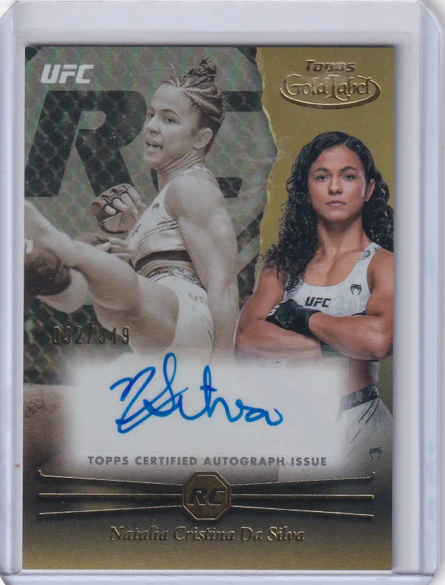 UFC trading card of Natalia Cristina Da Silva with autograph from Topps Gold Label Auto