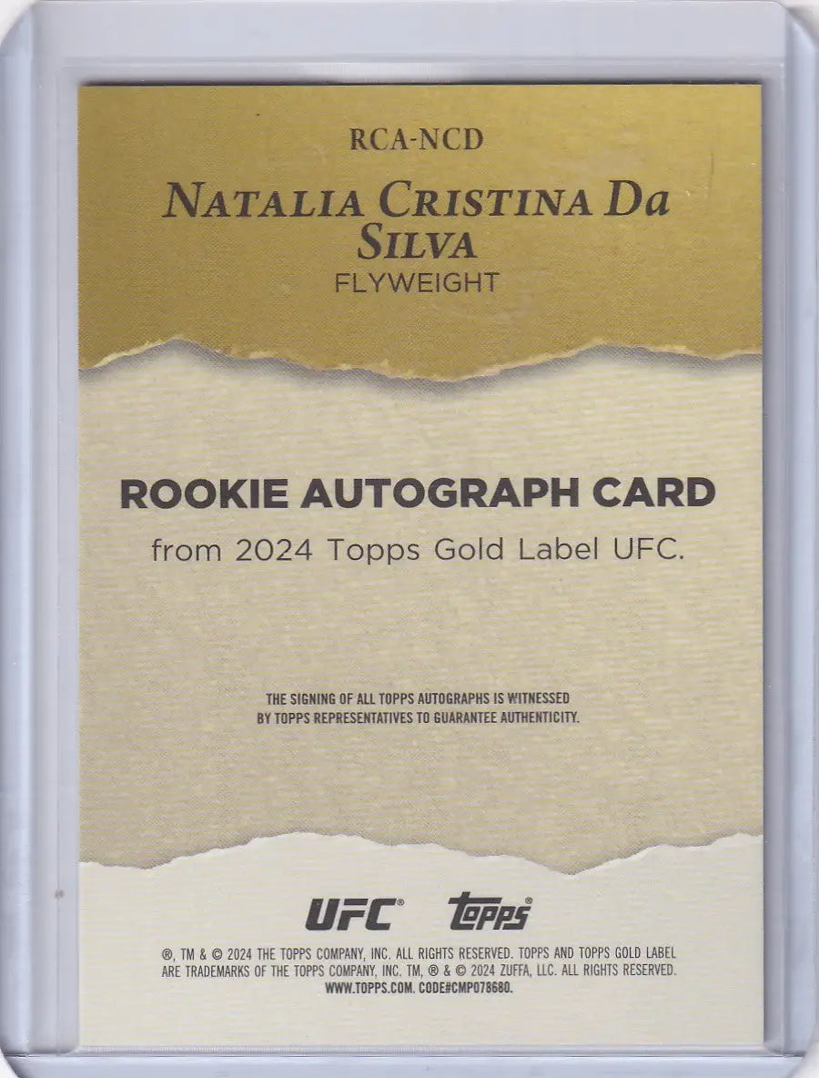 Rookie Autograph Card 2024 Topps Gold Label Auto Natalia Cristina Da Silva 92/349