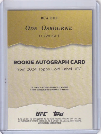 Ode Osbourne Rookie Autograph Card from 2024 Topps Gold Label Auto #RCA-ODE 26/99