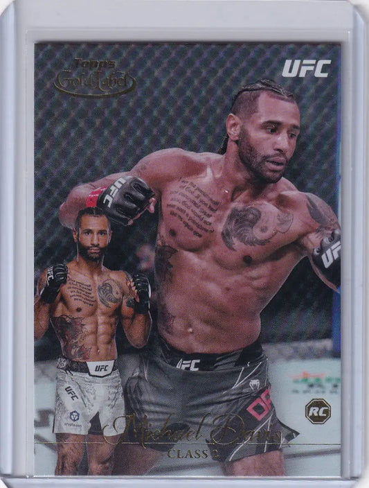 UFC trading card of Michael Davis Rookie in fighting stance from Topps Gold Label Class 2