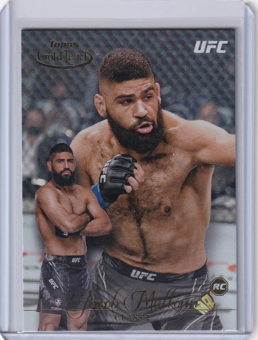 UFC trading card of Jacob Malkoun Rookie from Topps Gold Label Class 2