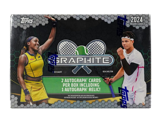 2024 Topps Graphite Tennis Hobby Box with red crystalline design and racquet graphics