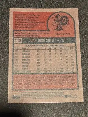 2024 Topps Heritage Juan Soto baseball card back detail for collectors