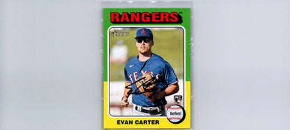 Evan Carter baseball card from 2024 Topps Heritage trading cards collection