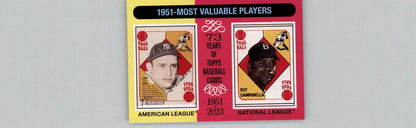 1951 Topps Heritage baseball cards featuring Yogi Berra and Roy Campanella MVPs