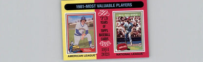 1981 Topps Heritage Baseball Cards Featuring Rollie Fingers and Mike Schmidt MVPs