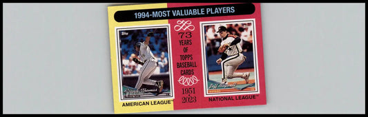 1994 Topps Heritage baseball card set featuring MVPs Frank Thomas and Jeff Bagwell