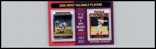 2005 Topps Heritage baseball cards featuring Alex Rodriguez and Albert Pujols MVPs