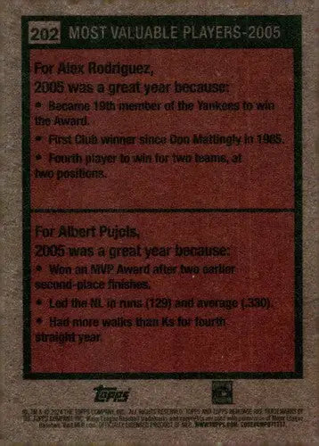 2024 Topps Heritage #202 Alex Rodriguez/Albert Pujols NM-MT ID:70388 - Trading Cards