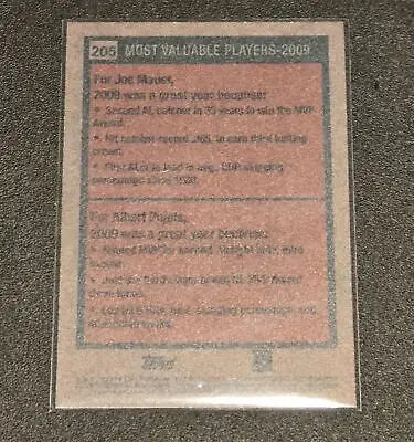Baseball card of Joe Mauer and Albert Pujols from 2024 Topps Heritage MVP series