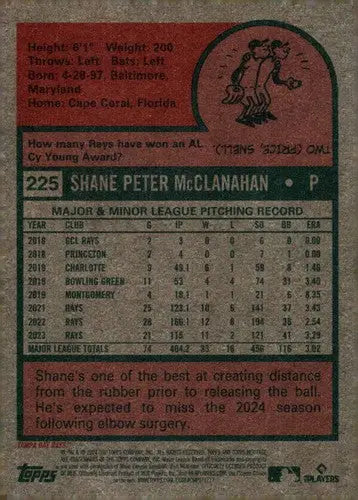 2024 Topps Heritage #225 Shane McClanahan NM-MT Rays ID:70394 - Trading Cards
