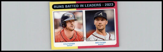Baseball card featuring Kyle Tucker and Matt Olson from 2024 Topps Heritage series