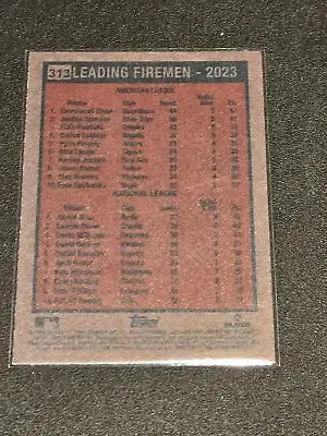 Baseball card of Leading Firemen Emmanuel Clase and David Bednar from 2024 Topps Heritage