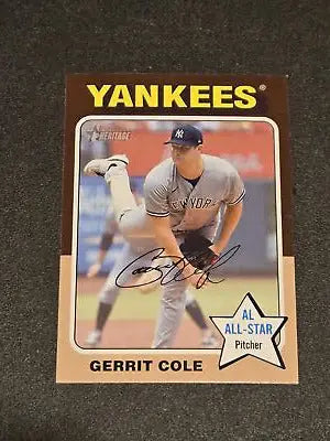 Gerrit Cole baseball card from 2024 Topps Heritage series featuring player image